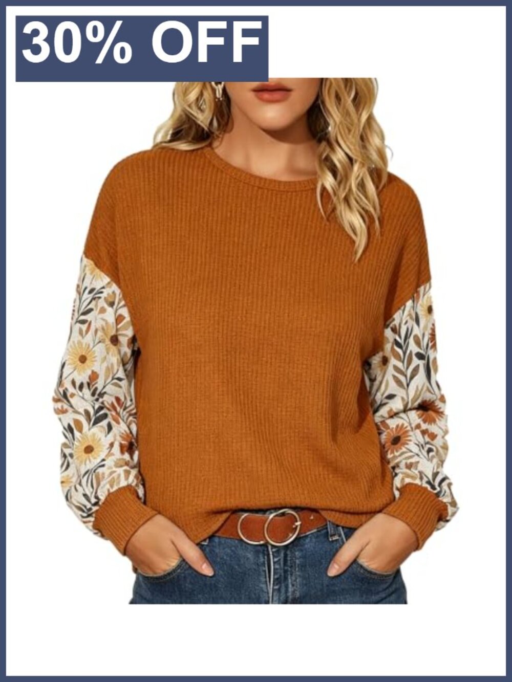 Women's Floral Lantern Sleeve Blouse Long Sleeve Casual Pullover